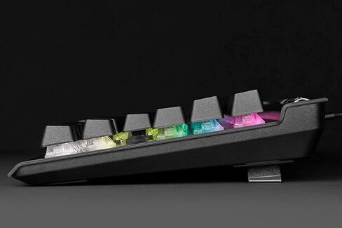 CORSAIR K60 RGB TKL RGB Tenkeyless Optical-Mechanical Wired Gaming Keyboard - OPX Switches - Polycarbonate Keycaps - iCUE Compatible - QWERTY NA Layout - Black in Saudi Arabia
