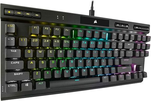 CORSAIR K60 RGB TKL RGB Tenkeyless Optical-Mechanical Wired Gaming Keyboard - OPX Switches - Polycarbonate Keycaps - iCUE Compatible - QWERTY NA Layout - Black in Saudi Arabia