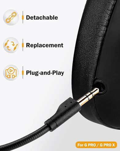 AKKE Replacement Game Mic Compatible for Logitech G PRO 3.5mm Jack Detachable Microphone Boom Noise Cancelling for Logitech G PRO,Logitech G PRO X Gaming Headsets in Saudi Arabia