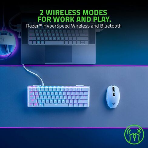 Razer Orochi V2 Wireless Gaming Mouse, PC & Mac, Portable, 60g, Quartz Pink | Bluetooth & 2.4GHz Wireless Connectivity, 18K DPI, Up to 1100 Hr Battery Life in Saudi Arabia