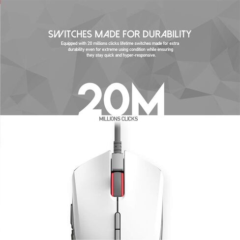 FANTECH Blake X17 ماوس ألعاب سلكي متطور، 16.8 مليون RGB، مستشعر بصري 10000 نقطة في البوصة، 7 أزرار قابلة للبرمجة، للاستخدام باليد اليمنى أو اليسرى، أسود in Kuwait