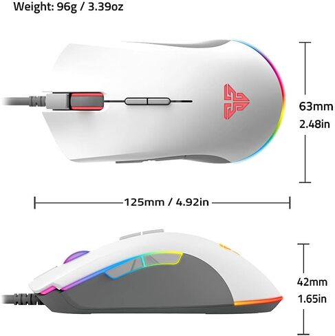 FANTECH Blake X17 ماوس ألعاب سلكي متطور، 16.8 مليون RGB، مستشعر بصري 10000 نقطة في البوصة، 7 أزرار قابلة للبرمجة، للاستخدام باليد اليمنى أو اليسرى، أسود in Kuwait