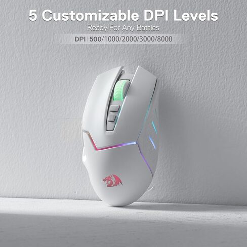 Redragon M690 PRO Wireless RGB Gaming Mouse 8000 DPI Remapping Keys | Cable-Free 0 Delay, Rapid-Fire Macro Keybinds, Vibing Backlight, Ergonomic Grip Body Comfort in Kuwait