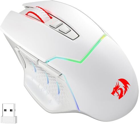 Redragon M690 PRO Wireless RGB Gaming Mouse 8000 DPI Remapping Keys | Cable-Free 0 Delay, Rapid-Fire Macro Keybinds, Vibing Backlight, Ergonomic Grip Body Comfort in Kuwait