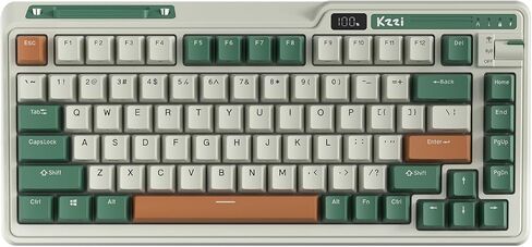 K75 PRO RGB 75% Wireless Gasket Mechanical Keyboard, Triple Mode BT 5.0/2.4G/USB-C 82 Keys Hot Swappable Gaming Keyboard w/Knob & Power Display, Custom Linear Switches, Black White in Kuwait