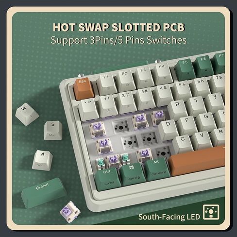 K75 PRO RGB 75% Wireless Gasket Mechanical Keyboard, Triple Mode BT 5.0/2.4G/USB-C 82 Keys Hot Swappable Gaming Keyboard w/Knob & Power Display, Custom Linear Switches, Black White in Kuwait