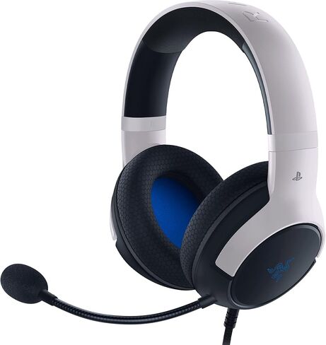 Razer Kaira X Wired Gaming Headset for Playstation 5 / PS5, PS4, PC, Mac, Mobile: 50mm Drivers - HyperClear Cardioid Mic - Memory Foam Cushions - On-Headset Controls - White & Black in Kuwait