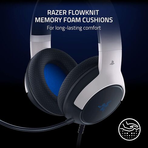 Razer Kaira X Wired Gaming Headset for Playstation 5 / PS5, PS4, PC, Mac, Mobile: 50mm Drivers - HyperClear Cardioid Mic - Memory Foam Cushions - On-Headset Controls - White & Black in Kuwait