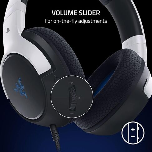 Razer Kaira X Wired Gaming Headset for Playstation 5 / PS5, PS4, PC, Mac, Mobile: 50mm Drivers - HyperClear Cardioid Mic - Memory Foam Cushions - On-Headset Controls - White & Black in Kuwait