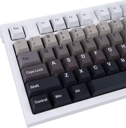 اغطية مفاتيح مخصصة من جيكوكاب 124 مفتاحا بلون اسود وابيض متدرج، اغطية مفاتيح شيري بروفايل بي بي تي، مجموعة اغطية مفاتيح مصبوغة بالتسامي تناسب مفاتيح شيري ام اكس الميكانيكية 61/68/87/104/108 in Kuwait