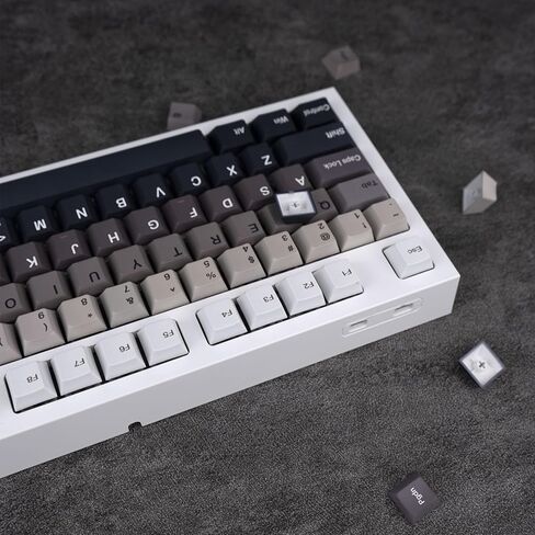 اغطية مفاتيح مخصصة من جيكوكاب 124 مفتاحا بلون اسود وابيض متدرج، اغطية مفاتيح شيري بروفايل بي بي تي، مجموعة اغطية مفاتيح مصبوغة بالتسامي تناسب مفاتيح شيري ام اكس الميكانيكية 61/68/87/104/108 in Kuwait