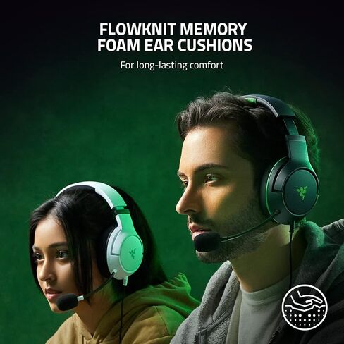 سماعة رأس سلكية Razer Kaira X لأجهزة Xbox Series X|S وXbox One والكمبيوتر الشخصي وأجهزة Mac والأجهزة المحمولة: محركات TriForce مقاس 50 مم - ميكروفون قلبي HyperClear - وسائد أذن من إسفنج الذاكرة Flowknit - أدوات تحكم على سماعة الرأس - أبيض in Kuwait