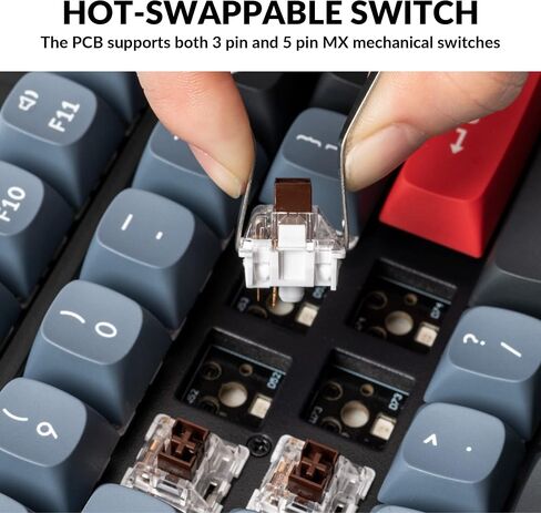 Keychron V6 Wired Custom Mechanical Keyboard Knob Version, Full-size QMK/VIA Programmable with Hot-swappable Keychron K Pro Brown Switch Compatible with Mac Windows Linux (Frosted Black-Translucent) in Saudi Arabia