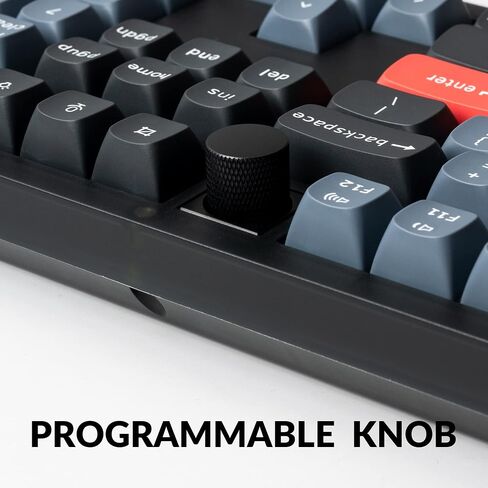 Keychron V6 Wired Custom Mechanical Keyboard Knob Version, Full-size QMK/VIA Programmable with Hot-swappable Keychron K Pro Brown Switch Compatible with Mac Windows Linux (Frosted Black-Translucent) in Saudi Arabia