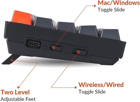 Keychron K6 Bluetooth 5.1 Wireless Mechanical Keyboard with Keychron K Pro Red Switch/LED Backlit/Rechargeable Battery, 68 Keys Compact Keyboard Compatible with Mac Windows in Kuwait