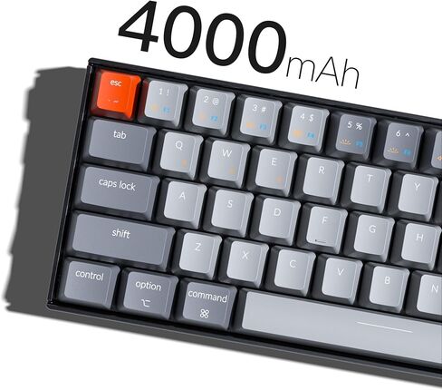 Keychron K6 Bluetooth 5.1 Wireless Mechanical Keyboard with Keychron K Pro Red Switch/LED Backlit/Rechargeable Battery, 68 Keys Compact Keyboard Compatible with Mac Windows in Kuwait
