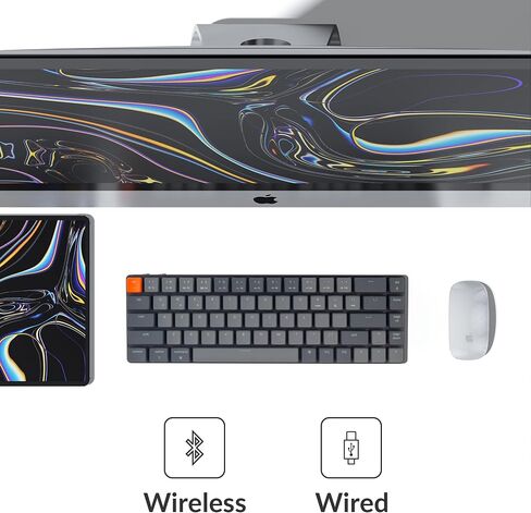 Keychron K7 Ultra-Slim 65% Layout 68 Keys Wireless Bluetooth/Wired Mechanical Keyboard, Hot Swappable Low-Profile Gateron Red Switch White LED Backlit Keyboard Compatible with Mac Windows in Saudi Arabia