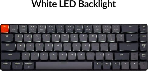 Keychron K7 Ultra-Slim 65% Layout 68 Keys Wireless Bluetooth/Wired Mechanical Keyboard, Hot Swappable Low-Profile Gateron Red Switch White LED Backlit Keyboard Compatible with Mac Windows in Saudi Arabia