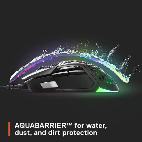 ماوس الألعاب SteelSeries Aerox 5 - خفيف الوزن للغاية 66 جرام - 9 أزرار قابلة للبرمجة - مقاوم للماء IP54 - PC/MAC - FPS، MOBA، Battle Royale، MMO، RPG in Saudi Arabia