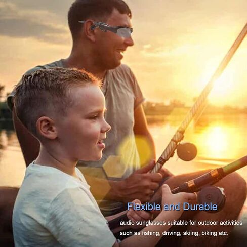 Wireless Sunglasses with Headphones Smart Glasses Men Women Sport Glasses Wireless Music Sunglasses Headset Stereo Sound Built-in Mic Handfree Earphone for Smart Phone Outdoor Driving Cycling Work in Kuwait