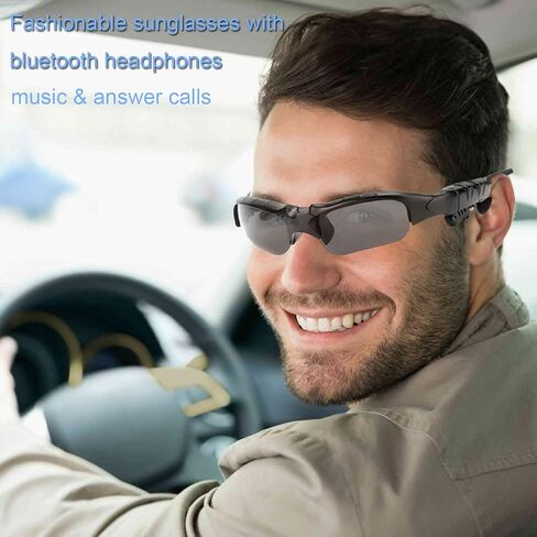 Wireless Sunglasses with Headphones Smart Glasses Men Women Sport Glasses Wireless Music Sunglasses Headset Stereo Sound Built-in Mic Handfree Earphone for Smart Phone Outdoor Driving Cycling Work in Kuwait