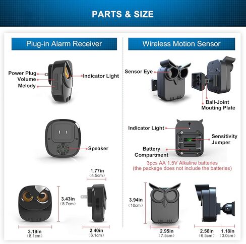 Driveway Alarm- 1/2 Mile Long Range Motion Sensor- 1 Receiver+2 Sensors | Wireless Outdoor Weather Resistant Motion Sensor&Detector-DIY Security Alert-Monitor&Protect Outdoor/Indoor Property in Kuwait