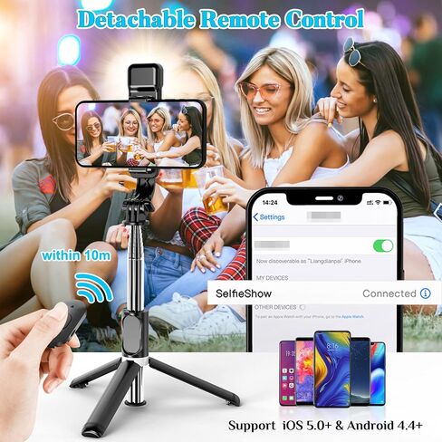 Selfie Stick Tripod, All in One Extendable & Portable iPhone Tripod Selfie Stick with Wireless Remote Compatible with iPhone 17 16 15 14 13 12 pro Xs Max, Galaxy Note10/S20/S10/OnePlus 9/9 PRO etc in Saudi Arabia