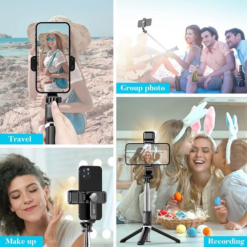 Selfie Stick Tripod, All in One Extendable & Portable iPhone Tripod Selfie Stick with Wireless Remote Compatible with iPhone 17 16 15 14 13 12 pro Xs Max, Galaxy Note10/S20/S10/OnePlus 9/9 PRO etc in Saudi Arabia