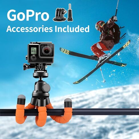 Aureday Phone Tripod, Flexible Tripod for iPhone and Android Cell Phone, Come with Wireless Remote and Clip for Video Recording/Vlogging/Selfie in Kuwait
