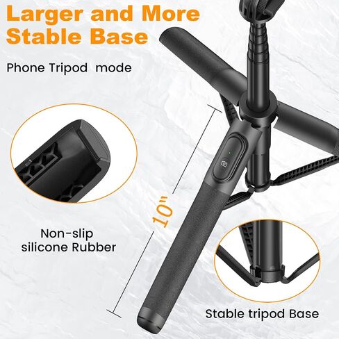 64" Selfie Stick Tripod with Remote for Cell Phone 4"-7",Portable Phone Tripod Stand Compatible with iPhone Android Lightweight Expandable for Travel Selfies Video Recording Vlog(Black) in Saudi Arabia