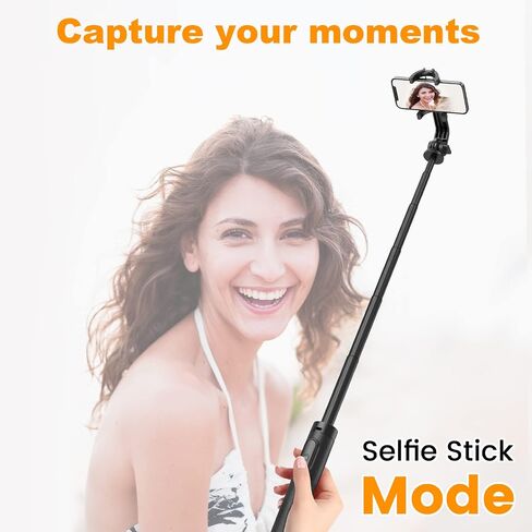 64" Selfie Stick Tripod with Remote for Cell Phone 4"-7",Portable Phone Tripod Stand Compatible with iPhone Android Lightweight Expandable for Travel Selfies Video Recording Vlog(Black) in Saudi Arabia