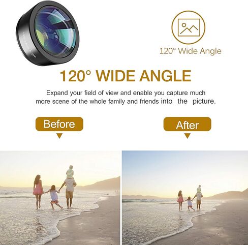 عدسات كاميرا الهاتف، مجموعة عدسات هاتف 3 في 1 مطورة - عدسة Fisheye 198° + عدسة ماكرو + عدسات زاوية واسعة 120 درجة، مجموعة عدسات هاتف خلوي بمشبك متوافق مع iPhone، iPad، ومعظم هواتف Android والهواتف الذكية in Kuwait