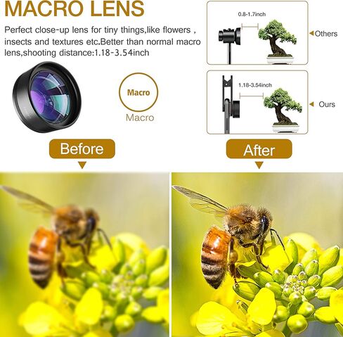 عدسات كاميرا الهاتف، مجموعة عدسات هاتف 3 في 1 مطورة - عدسة Fisheye 198° + عدسة ماكرو + عدسات زاوية واسعة 120 درجة، مجموعة عدسات هاتف خلوي بمشبك متوافق مع iPhone، iPad، ومعظم هواتف Android والهواتف الذكية in Kuwait