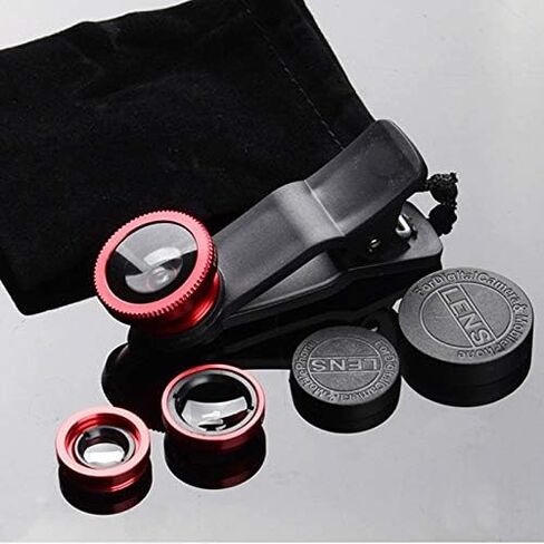 3 in 1 Cell Phone Camera Lens Kit Wide Angle Macro Fisheye Lens Universal for Smart Phones iPhone Samsung Android in Kuwait