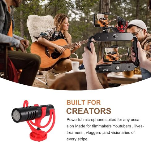 GVM Gimbal Stabilizer Phone Video Light Kit for iPhone, Smartphone, Content Creator Kit, 5600K LED Equipment with Microphone &Tripod for Recording, Vlogging, Live Streaming, YouTube, TikTok in Saudi Arabia