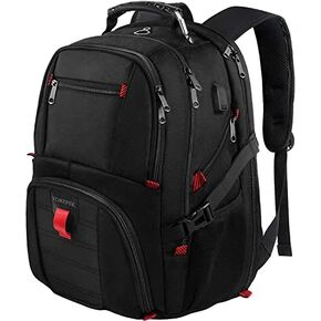 YOREPEK Travel Backpack, Extra Large 50L Laptop Backpacks for Men Women, Water Resistant College Backpacks Airline Approved Business Work Bag with USB Charging Port Fits 17 Inch Computer, Black