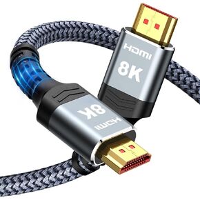 Highwings 8K 10K 4K HDMI Cable 48Gbps 6.6FT/2M, Certified Ultra High Speed | 2.1 HDMI Cable Braided Cord-4K@120Hz 8K@60Hz, DTS:X, HDCP 2.2 & 2.3, HDR 10 Compatible with DVD Player/PS5/HDTV/Blu-ray in Saudi Arabia