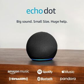 إيكو دوت (الجيل الخامس، إصدار 2022) | مع صوت نابض بالحياة أكبر وإجراءات مفيدة وAlexa | فحم