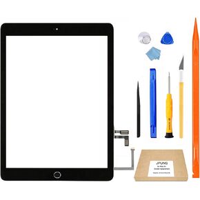 JPUNG لجهاز iPad 5 (الجيل الخامس) استبدال الشاشة A1822 A1823 9.7 بوصة 2017، فقط لجهاز التحويل الرقمي الذي يعمل باللمس من الجيل الخامس، وزر الصفحة الرئيسية، ومجموعة الإصلاح الكاملة (دليل الفيديو) in Kuwait
