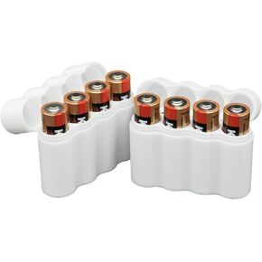 Slimline AA Battery Case, Compact Durable TPU Organizer for Safe Storage & Home Organization – 2-Pack (Holds 4 AA Batteries) in Kuwait