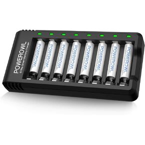 Rechargeable AAA Batteries with Charger, Advanced Individual Cell Battery Charger, High Capacity Low Self Discharge Ni-MH Triple A Batteries -Qty8 in Saudi Arabia