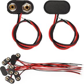 9V Battery Connector,10 PCS T-Type 9 Volt Battery Buckle Connector Hard Buckle Plastic Shell Used in Student Experiment,or Other Equipment with 9V Battery(T-Type, 10PCS)