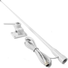 UAYESOK VHF Marine Base Antenna 48 Inch Fiberglass | Waterproof, Boat Antenna, 7m RG-58U Cable, Adjustable Ratchet Fixed Mount in Kuwait
