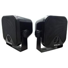 4" Heavy Duty Waterproof Boat Marine Box Outdoor Speakers Surface Mounted for Skid Steer ATV UTV RZR Golf Cart (White)