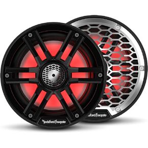 Rockford Fosgate M2-65B Color Optix 6.5" 2-Way Coaxial Multicolor LED Lighted Marine Speakers - Black/Stainless (Pair) in Saudi Arabia