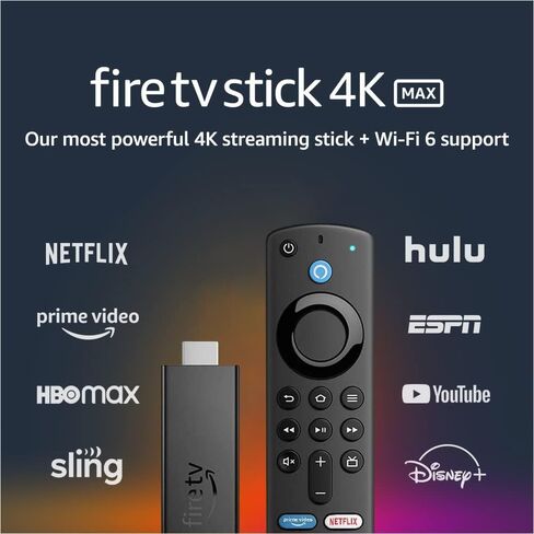 Amazon Fire TV Stick 4K Max streaming device, Wi-Fi 6, Alexa Voice Remote (includes TV controls) in Saudi Arabia