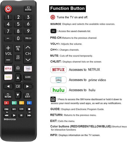 Newest Universal Remote Control for All Samsung TV Remote Compatible All Samsung LCD LED HDTV 3D Smart TVs Models in Kuwait