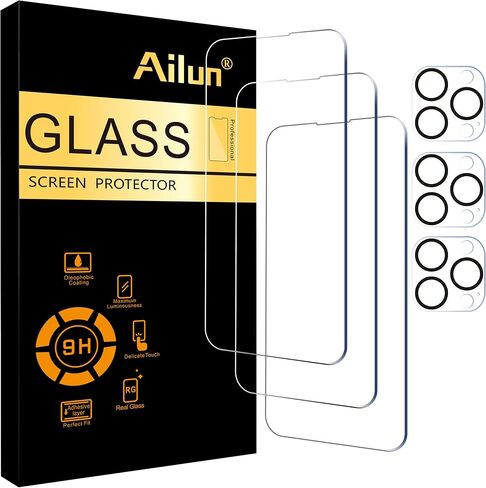 Ailun 3 Pack واقي شاشة لهاتف iPhone 14 Pro Max [6.7 بوصة] + 3 عبوات من واقي عدسة الكاميرا، حماية المستشعر، متوافق مع الجزيرة الديناميكية، طبقة زجاجية مقواة صديقة للحافظة، [صلابة 9H] - HD in Saudi Arabia