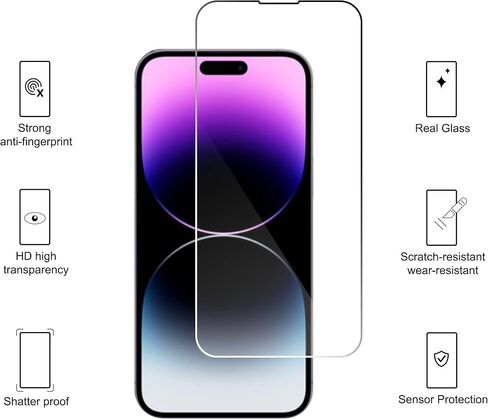 Ailun 3 Pack واقي شاشة لهاتف iPhone 14 Pro Max [6.7 بوصة] + 3 عبوات من واقي عدسة الكاميرا، حماية المستشعر، متوافق مع الجزيرة الديناميكية، طبقة زجاجية مقواة صديقة للحافظة، [صلابة 9H] - HD in Saudi Arabia