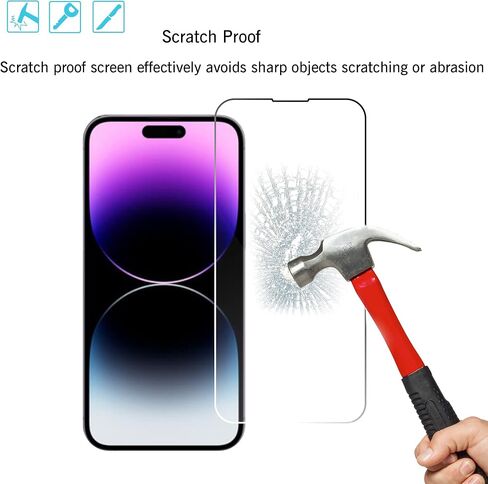 Ailun 3 Pack واقي شاشة لهاتف iPhone 14 Pro Max [6.7 بوصة] + 3 عبوات من واقي عدسة الكاميرا، حماية المستشعر، متوافق مع الجزيرة الديناميكية، طبقة زجاجية مقواة صديقة للحافظة، [صلابة 9H] - HD in Saudi Arabia